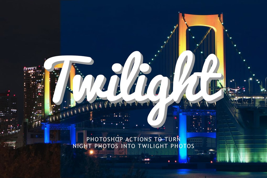 Night to Twilight Photoshop Actions